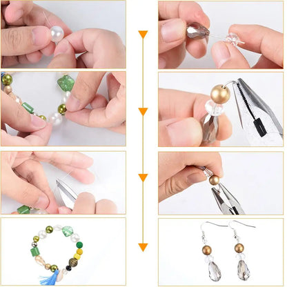 3-layer 4655pcs Beads Charms Findings Beading Wire Kit For DIY Bracelets Necklace Earrings